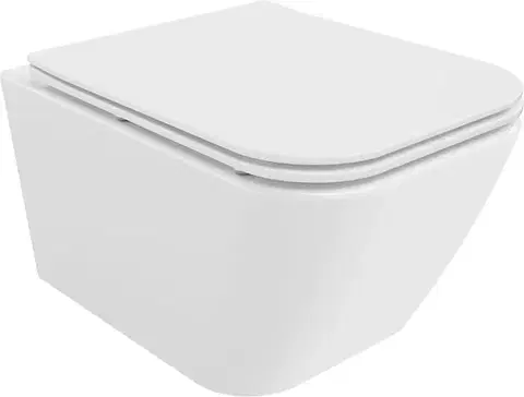 Záchody MEXEN - Madox Závesná WC misa Rimless vrátane sedátka s slow, Duroplast, biela 30154000