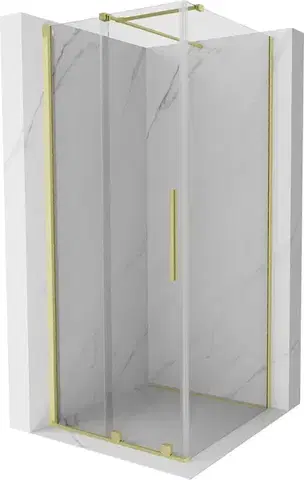 Sprchovacie kúty MEXEN/S - Velár sprchovací kút 90 x 90, transparent, zlatá kartáčovaná 871-090-090-01-55