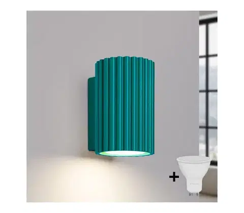 Svietidlá BRILAGI - LED nástenné svietidlo CRESTO 1xGU10/10W/230V 10 cm tyrkysová BR.1955