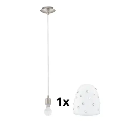 Svietidlá Eglo - LED Luster na lanku MY CHOICE 1xE14/4W/230V  chróm/biela 1xEG31117+1xEG94749