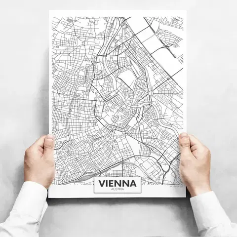 Moderné obrazy Obrazy na stenu - Map of Vienna II
