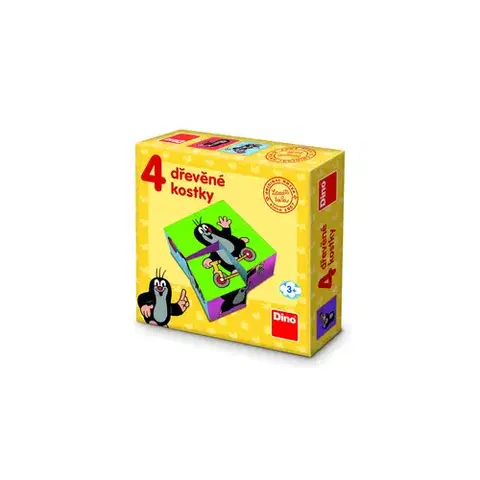 Obrázkové kocky Dino Toys Drevené kocky Krtko 4 Dino