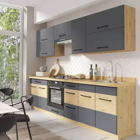 Sivý kuchynský nábytok Kuchynská linka Infinity 260 C Plus s pracovnou doskou grey