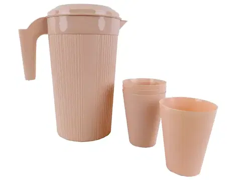 Džbány MAKRO - Džbán 2,4L a 4 poháre 250ml rôzne farby