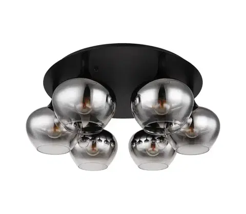 Svietidlá Globo 15548-6D - Prisadený luster MAXY 6xE27/40W/230V pr. 65 cm čierna 15548-6D