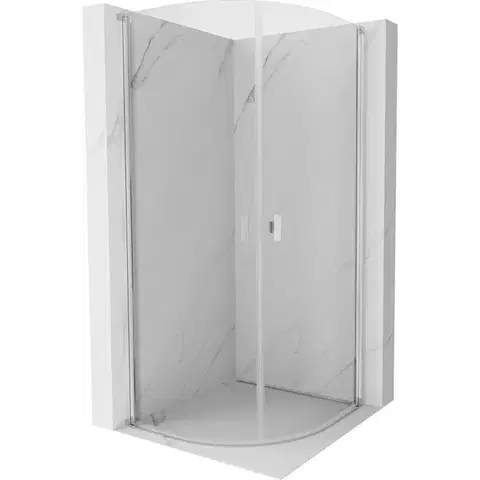 Sprchovacie kúty MEXEN - MIST dverná časť štvrťkruhová (2d) 80x80x200 cm 6mm chróm, číra 8A31-080-080-01-00