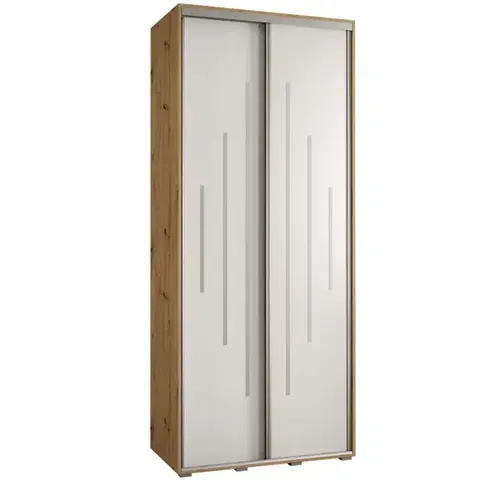 Šatníkové skrine Skriňa 45 Canaris 12 120 artisan/biela/silver