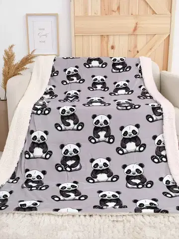Deky MKLozkoviny.sk Baránková deka mikroplyš Exclusive 150 × 200 cm – Panda