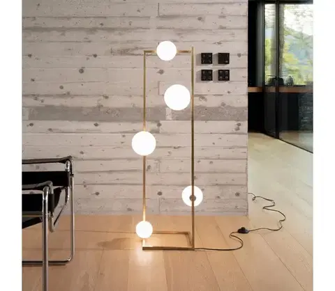 Lampy Ideal Lux - LED Stojacia lampa ANGOLO 5xG9/3W/230V mosadz 284354
