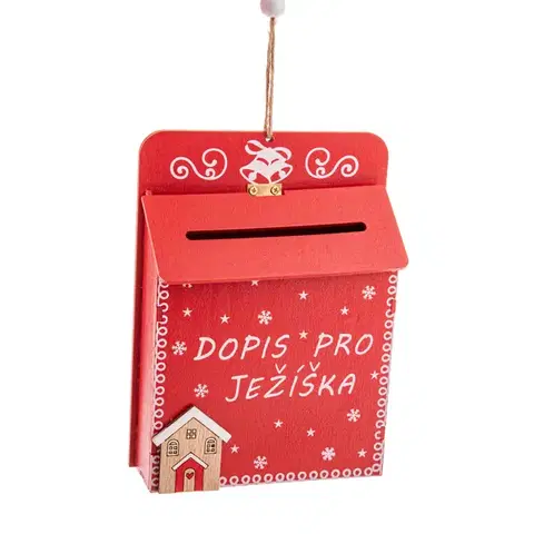 Vianočné dekorácie Drevená schránka na listy List pre Ježiška