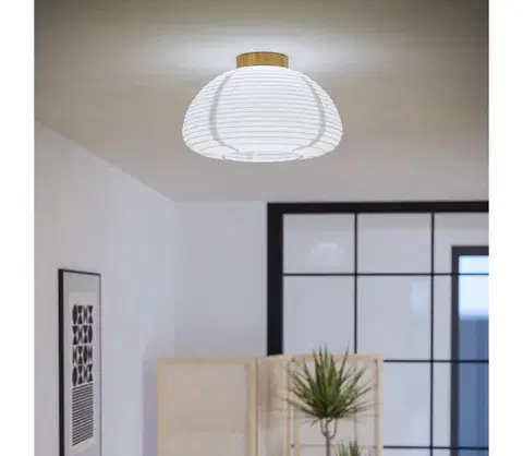 Svietidlá Eglo 44063 - Stropné svietidlo SUMMERHILL 1xE27/40W/230V pr. 40 cm biela/béžová 44063