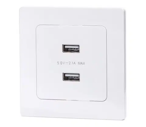 Predlžovacie káble  B.V.  - USB napájacia zásuvka s rámikom 2x USB-A biela B20101TSN
