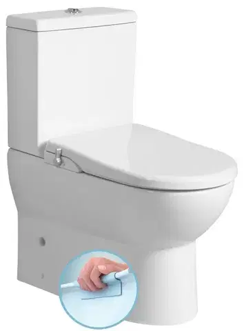 Záchody SAPHO - JALTA WC kombi s bidetem Clean Star, Rimless, spodný/zadný odpad, biela LB402-1