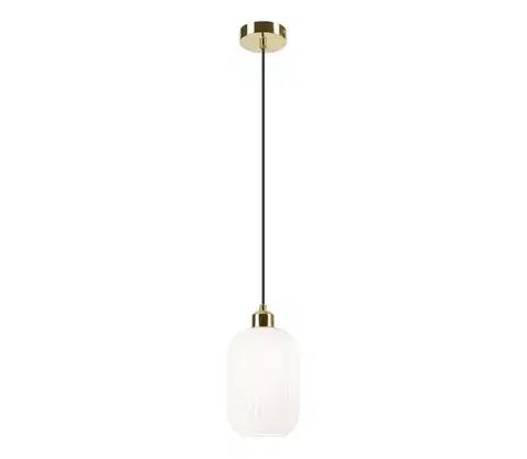 Svietidlá  Luster na lanku HARMA 1xE27/15W/230V pr. 14 cm biela/zlatá LM - 1.257 / A