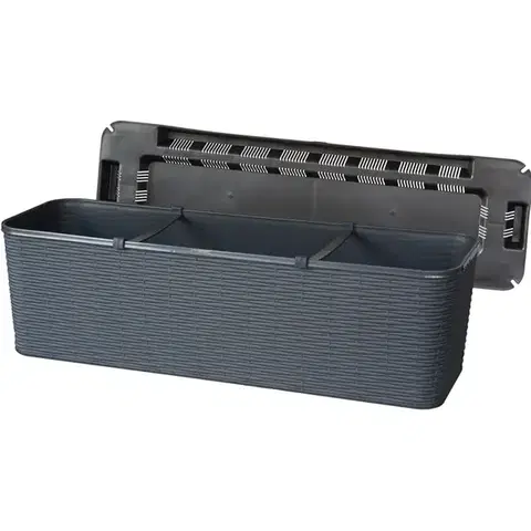 Záhrada Balkónový kvetináč RATTAN 60CM sivý