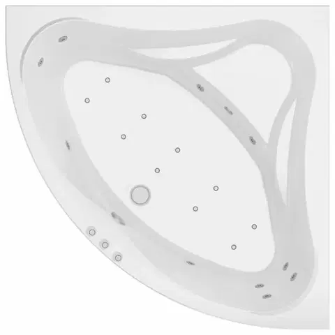 Vane a vaňové zásteny Vaňa s hydromasážou Samar 140/140 systém W10+P10 pneumatické ovládanie