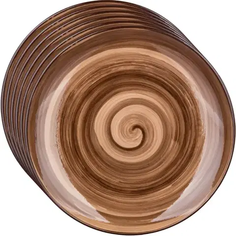 Taniere Banquet Súprava 6 dezertných tanierov Palas 21,5 cm, hnedá