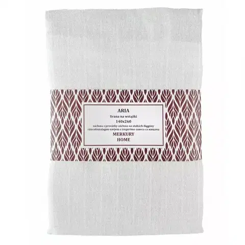 Záclony do obývačky Záclona na šnurovanie ARIA polyester biela 140x260 Merkury Home