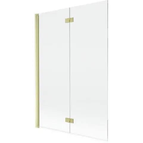 Sprchové dvere MEXEN - MIST vaňová zástena 120x150 cm 6mm 2-s, zlatá kartáčovaná, číra, ľavá 8A9-120-002-55-00-L