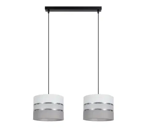 Svietidlá  Luster na lanku CORAL 2xE27/60W/230V biela/šedá 0708