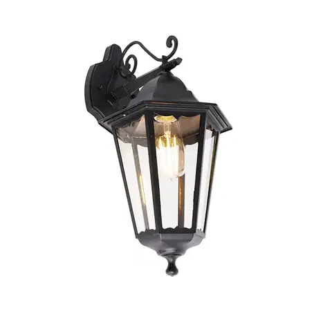 Vonkajšie svietidlá Klasická vonkajšia nástenná lampa čierna IP44 - Havana Down