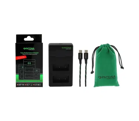 Predlžovacie káble PATONA - Rýchlonabíjačka Dual Fuji NP-W126 + kábel USB-C 0,6m PT161957