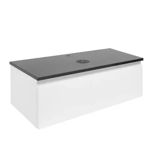 Kúpeľňový nábytok Kúpeľňová skrinka s krycou doskou SAT B-WAY 99x30x45 cm biela lesk BWAY100WZ BWAY100WZ
