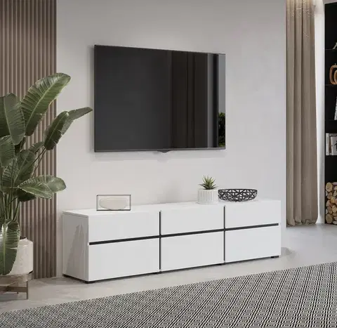 TV stolíky BRENDON 41 TV stolík, biela / čierna 