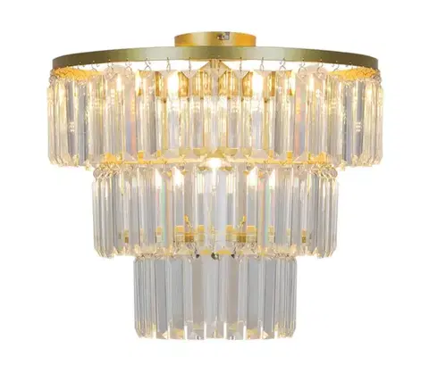Svietidlá Zuma Line P17127-4-GD - Prisadený luster TIFANNY 4xE14/40W/230V zlatá P17127-4-GD