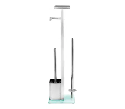 Svietidlá WENKO 23364100 - WC kefa DEBAR 21x70,5 cm nerezová/satinovaná/biela 23364100