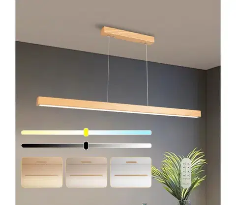 Svietidlá BRILAGI -LED Stmievateľný luster na lanku OAK SMART LED/30W/230V Wi-Fi Tuya dub+diaľkový ovládač BRI364