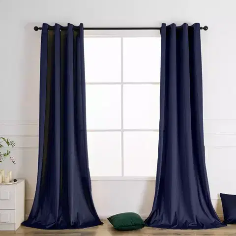 Závesy do spálne Záves na priechodkách VELVET PB103/200G/M2/9/140x250 cm modrá