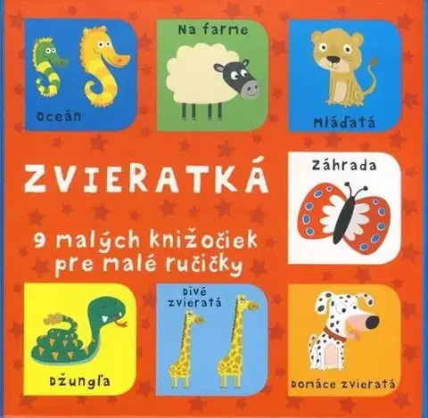 Leporelá, krabičky, puzzle knihy Zvieratká - 9 malých knižočiek pre malé ručičky