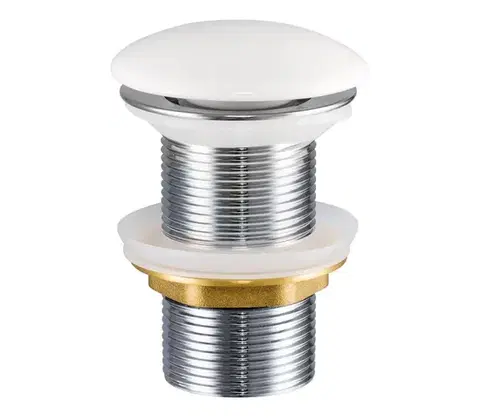 Svietidlá COMAD CLICK-CLACK T201-3 - Umývadlový výpust CLICK-CLACK pr. 7 cm lesklá biela CLICK-CLACK T201-3