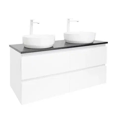 Kúpeľňový nábytok Kúpeľňová skrinka s umývadlom SAT B-Way 119x50x45 cm biela lesk BWAY2120WTK2BB BWAY2120WTK2BB