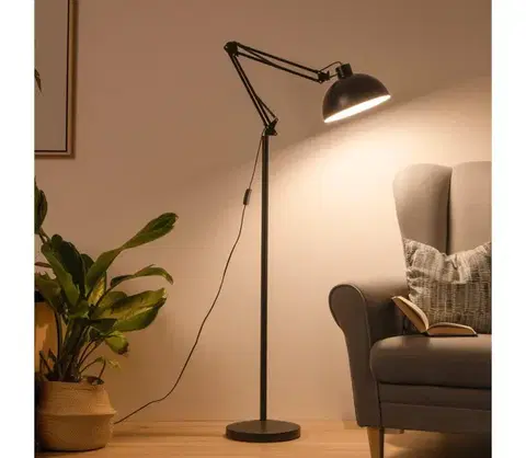 Lampy BRILAGI - Flexibilná stojacia lampa TASKER 1xE27/60W/230V 157 cm čierna 004972