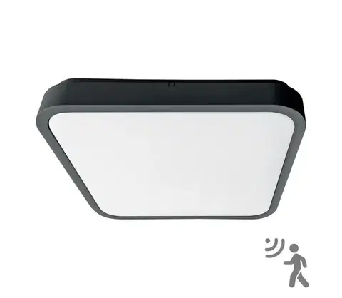 Svietidlá Brilagi-LED Kúpeľňové stropné svietidlo so senzorom ZENNA LED/18W/230V 28,5x28,5 cm IP44 antracit BRW3094-18W/HF/AN