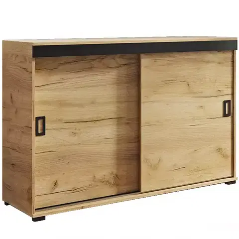 Komody do spálne Komoda Retro 140 Craft + Čierna Rukoväte