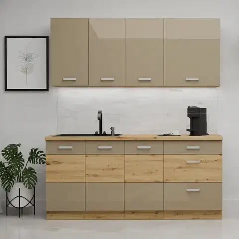 Moderný kuchynský nábytok Kuchynská Linka Artisan Cappuccino 180 cm bez pracovnej dosky