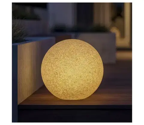 Záhradné lampy  45937 - Vonkajšia lampa STONO 1xE27/20W/230V, priemer 50 cm, IP65, béžová 45937