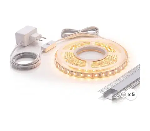 LED osvetlenie SmartLED SÚPRAVA 1x LED pás MYLIVING LIGHTSTRIP LED/22W/230V 5m + 5x zapustený profil 1 m 5xSD0106+1xP2022