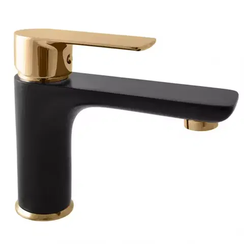 Umývadlové batérie Batéria umývadlová Rav-Slezak Vltava 142mm čierne/zlato VT526.0CMATZ