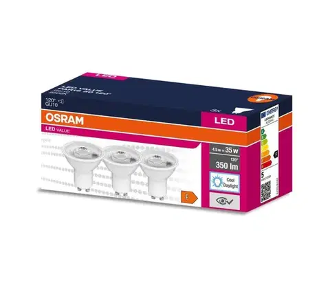 Žiarovky SADA 3x LED Žiarovka PAR16 GU10/4,5W/230V 6500K 120° - Osram 4058075497597