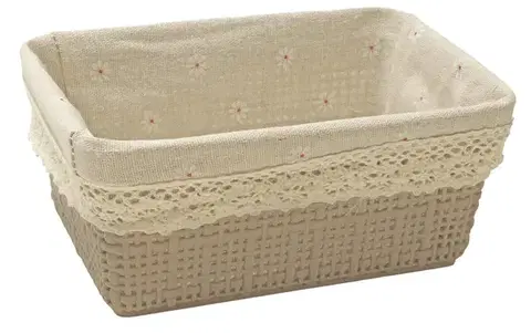 Košíky úložné MAKRO - Košík s látkou 19,5x13,5x8,5cm