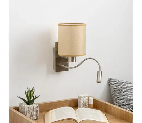 Svietidlá BRILAGI - LED Nástenná lampa NUBILA 1xE27/25W/230V+LED/3W chróm/svetlohnedá BG1556+BG1584