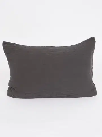 Dekoračné obliečky MKLozkoviny.sk Mušelínová obliečka na vankúš 40 x 60 cm - Alexia Duo cappuccino/tmavo šedá-  -