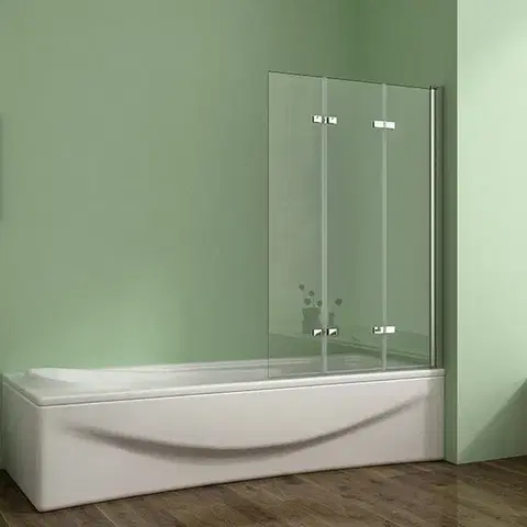Sprchové dvere H K - Vaňová zástena S33 130x140cm - trojdielna sklopná, číre sklo SE-S33-130