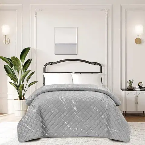 Prehozy na posteľ Prikrývka na posteľ Sofi 2504-7 sivá 170x220 cm