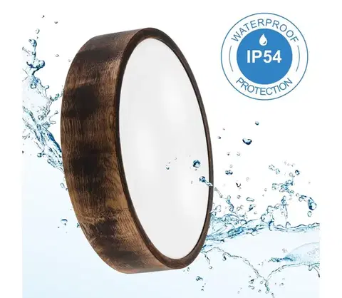 Svietidlá  Stropné kúpeľňové svietidlo OAK SMOKY 3xE27/15W/230V IP54, 37,5 cm, dub/hnedá LD-PD-6.20/SMOKY IP54