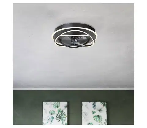Ventilátory Eglo 35146 - stmievateľný LED stropný látor NAMORI 4×LED/9W/230V pr.50 cm čierny + DO 35146